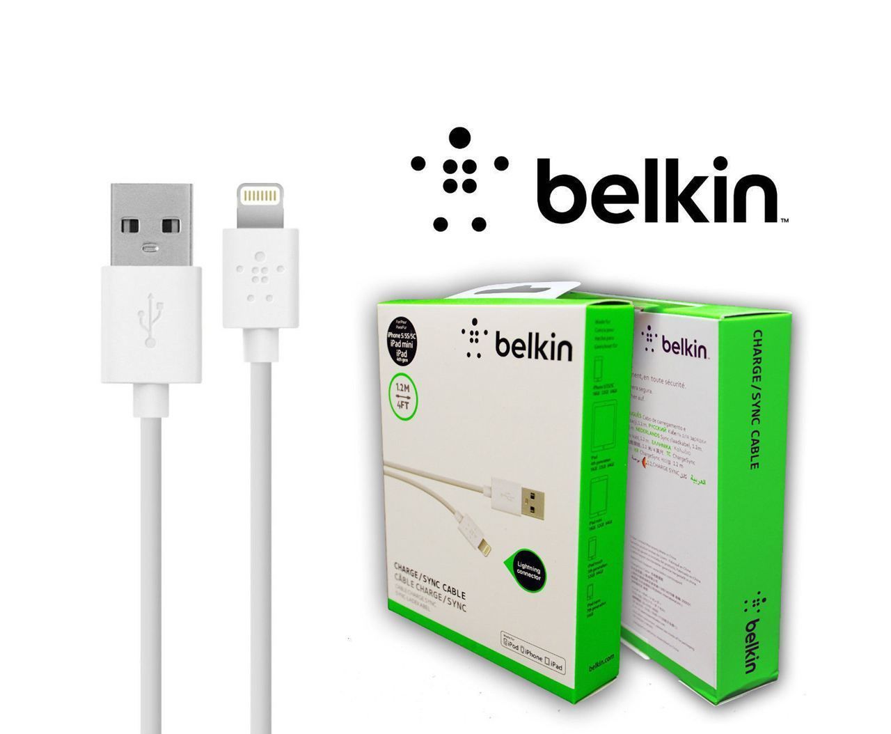 Belkin OEM iPhone6/5/5S Lightning USB White Cable