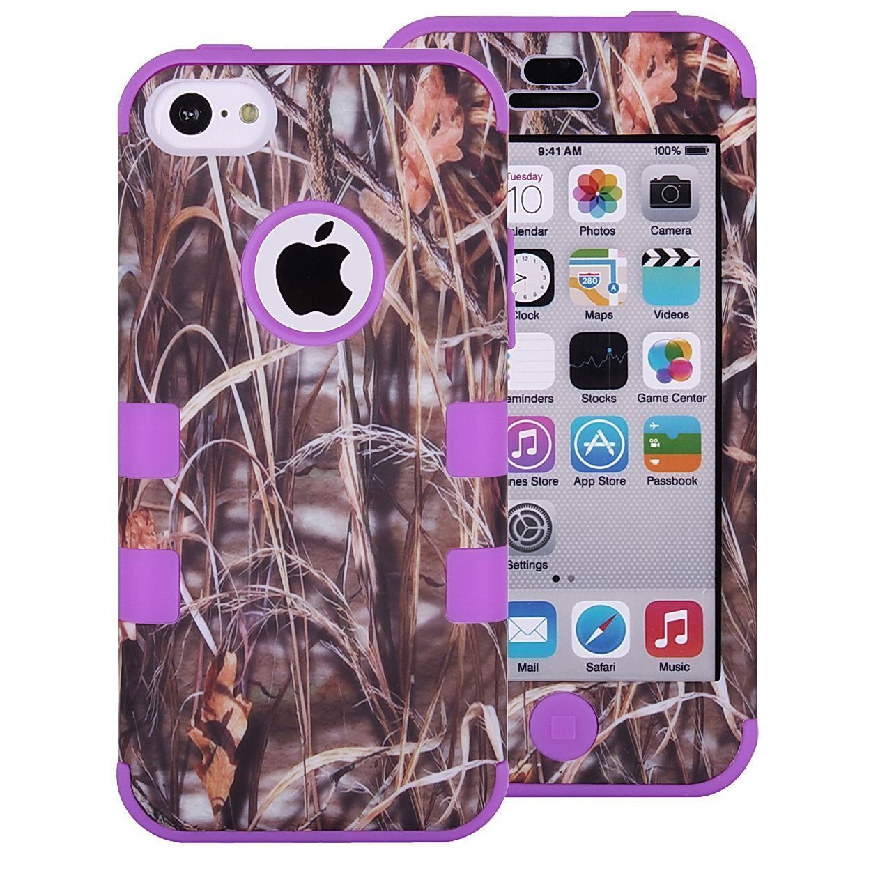 Defender Heavy Duty Dirtproof Purple Case for iPhone 5C