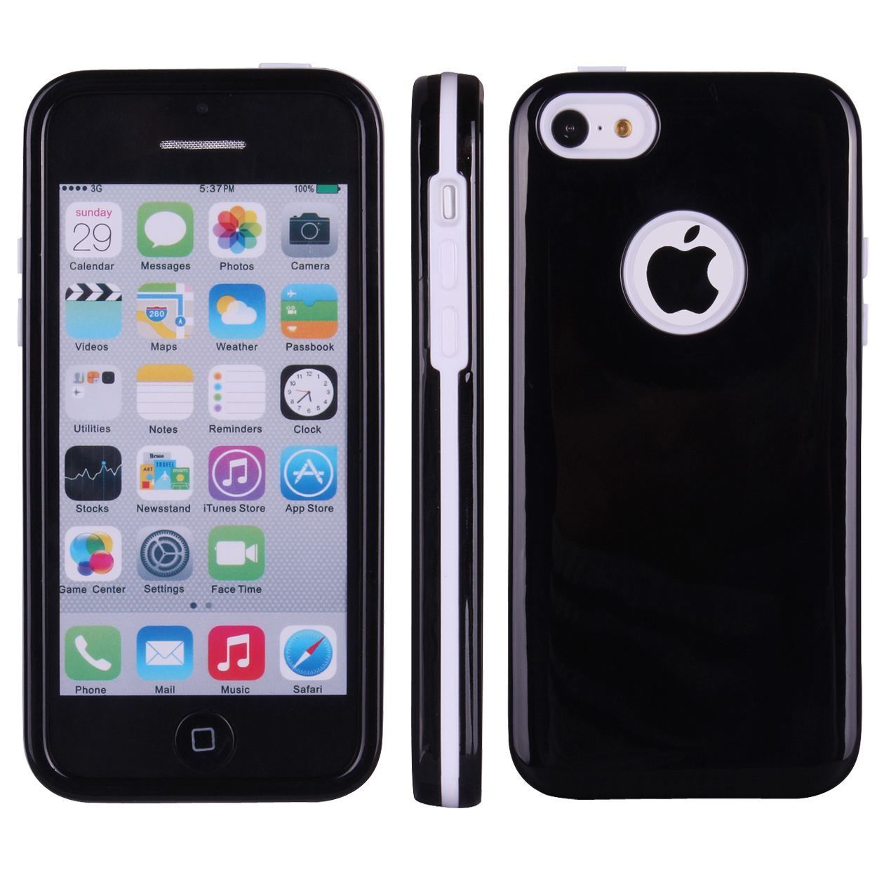iPhone 5c Smooth & Slim 3 Layers Hard + Soft Hybrid Case