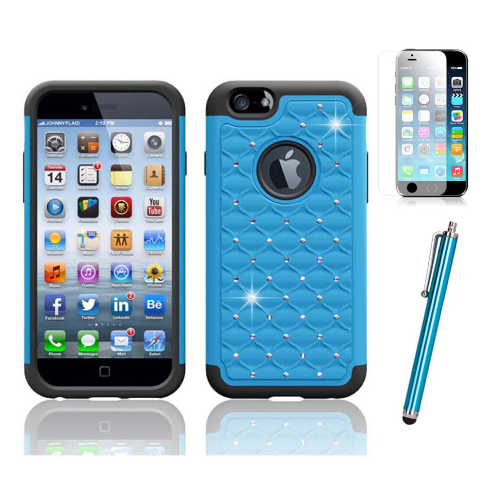 iPhone 6  Matte Bling Crystal Rubber Protect Case Cover